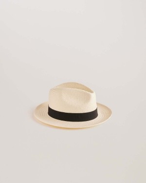 Ted Baker ADRIEN Straw Panama Hat Białe | 13SXDPGZV