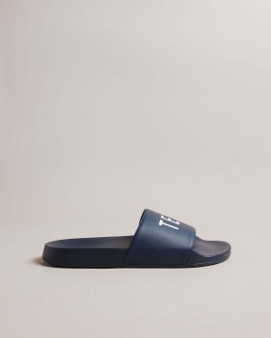 Ted Baker AULY Brand Embossed Pool Klapki Białe | 25QVCEWZD