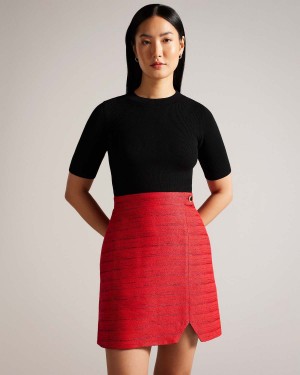 Ted Baker BAILEA Mini Mockable Sukienki Czerwone | 45ZCFDYME
