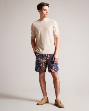 Ted Baker CANRIYA Printed Krótkie Granatowe | 03TZUPJOI