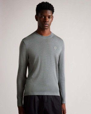 Ted Baker CARDIFF LS Core Crew Neck Czarne | 01CUOHEAR