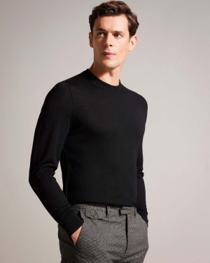 Ted Baker CARNBY LS Core Crew Neck Granatowe | 21YDPLKIG