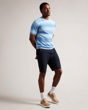 Ted Baker Cortrom Semi Plain Krótkie Granatowe | 26TMSZWUF