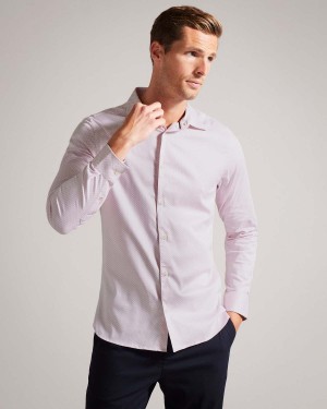 Ted Baker FAENZA LS Geo Shirt Różowe | 17FTUZRNB