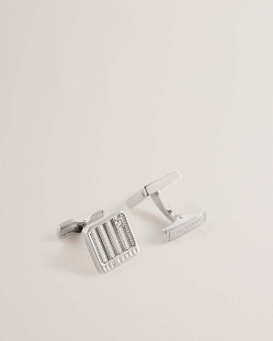 Ted Baker HENRRY Herringbone Cufflinks Silver-col | 89KBLSAEH
