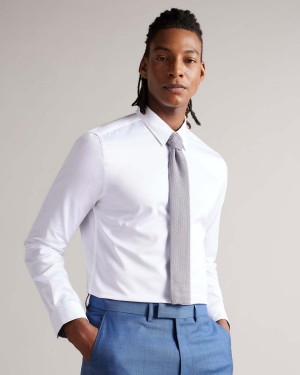 Ted Baker HOLMESS LS Slim Fit Shirt Białe | 58YGJPXUS