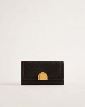 Ted Baker IMIELDI Lock Detail Fold over Purse Czarne | 17DGBZRCS