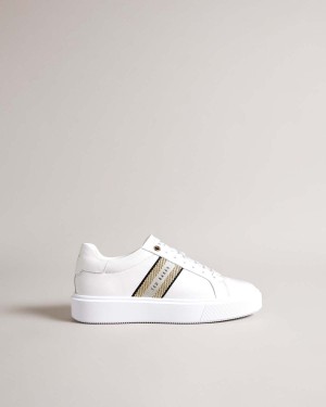Ted Baker LORNIE Platformie Webbing Trainer Złote | 51CQTRGHN