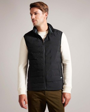 Ted Baker NEWWARK Nylon Welded Gilet Czarne | 82YZWRFXL