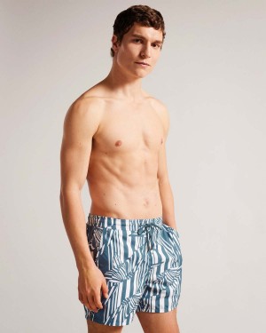 Ted Baker Peaty Butterfly W Paski Printed Swimshort Niebieskie | 72XTROMUG