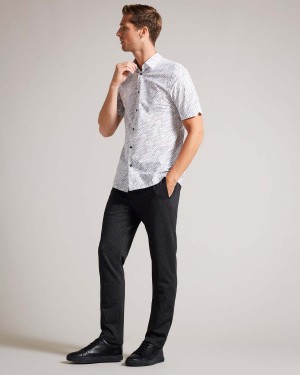 Ted Baker SCHOLES Slim Fit Stretch Trouser Granatowe | 19TZEIBQU