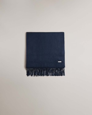 Ted Baker STEVENN Woollen Scarf Granatowe | 03VZRTYWA