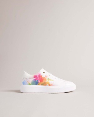 Ted Baker TENNIA Art Print Platformie Sneaker White-or | 82ZIKHVRN