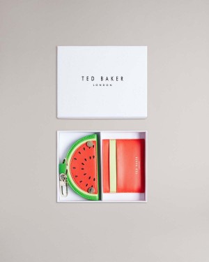 Ted Baker Wmelon Watermelon Keyring and Card Holder Czerwone | 65LRIOXBD